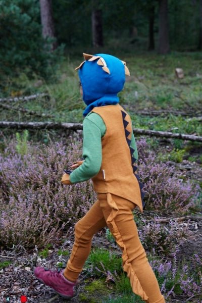 ManyMonths Woolies Elephant Hood Dino - Wintermütze - Blue Mist ManyMonths