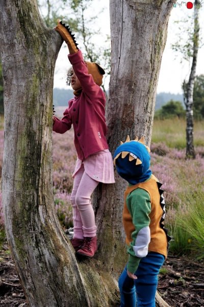 ManyMonths Woolies Elephant Hood Dino - Wintermütze - Blue Mist ManyMonths