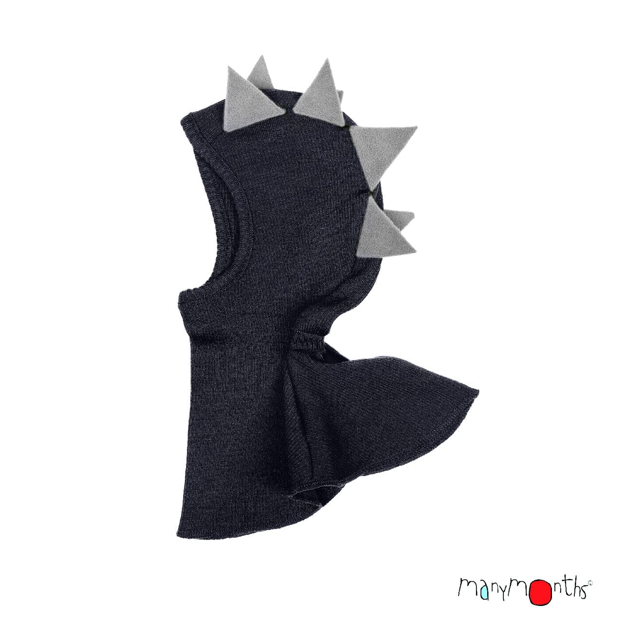 ManyMonths Woolies Elephant Hood Dino - Wintermütze - Foggy Black ManyMonths