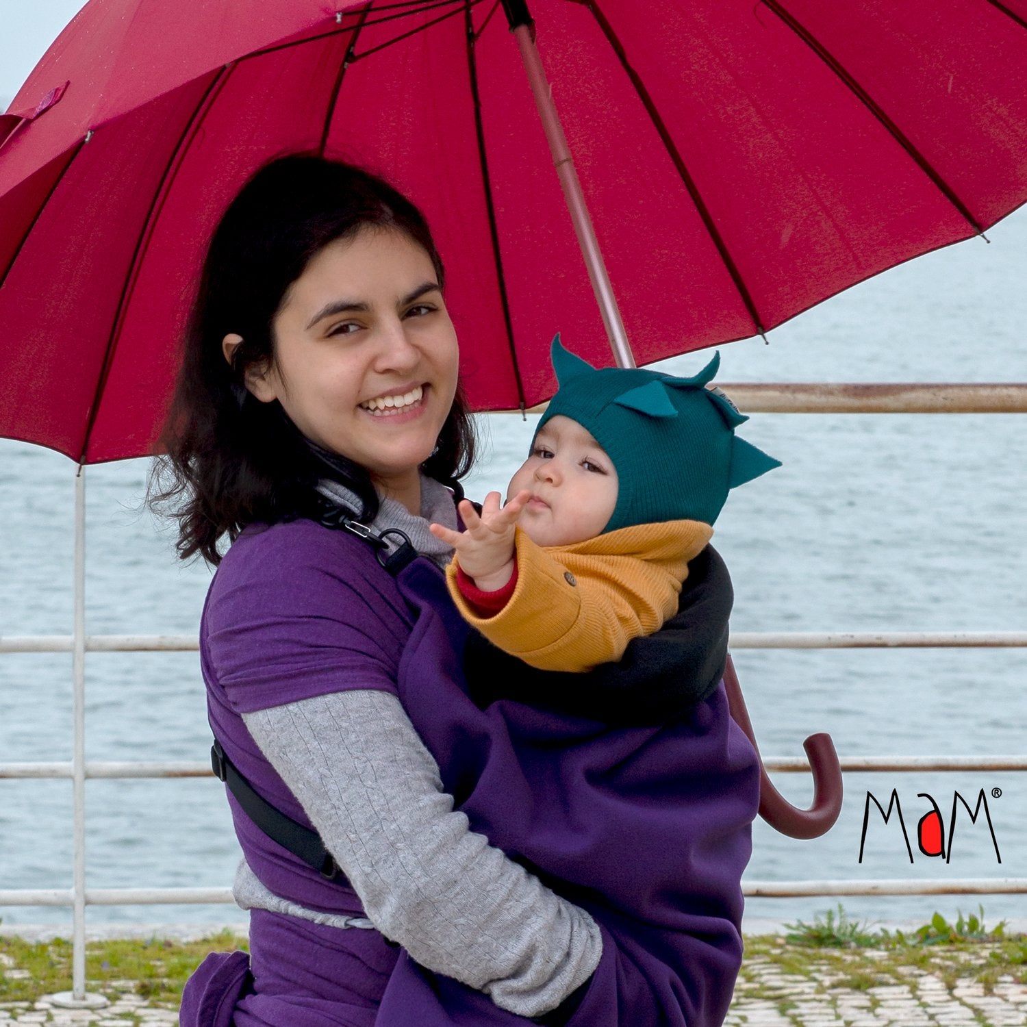 ManyMonths Woolies Elephant Hood Dino - Wintermütze - Pea Purée ManyMonths