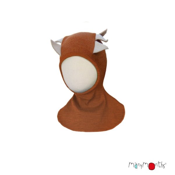 ManyMonths Woolies Elephant Hood Dino - Wintermütze - Potter's Clay ManyMonths