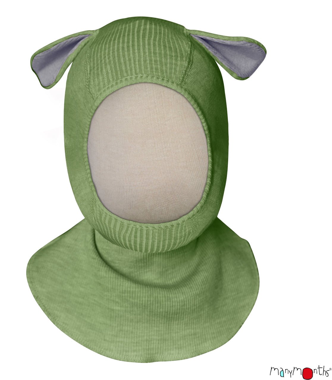 ManyMonths Woolies Elephant Hood Puppy Ears - Wintermütze - Jade Green ManyMonths