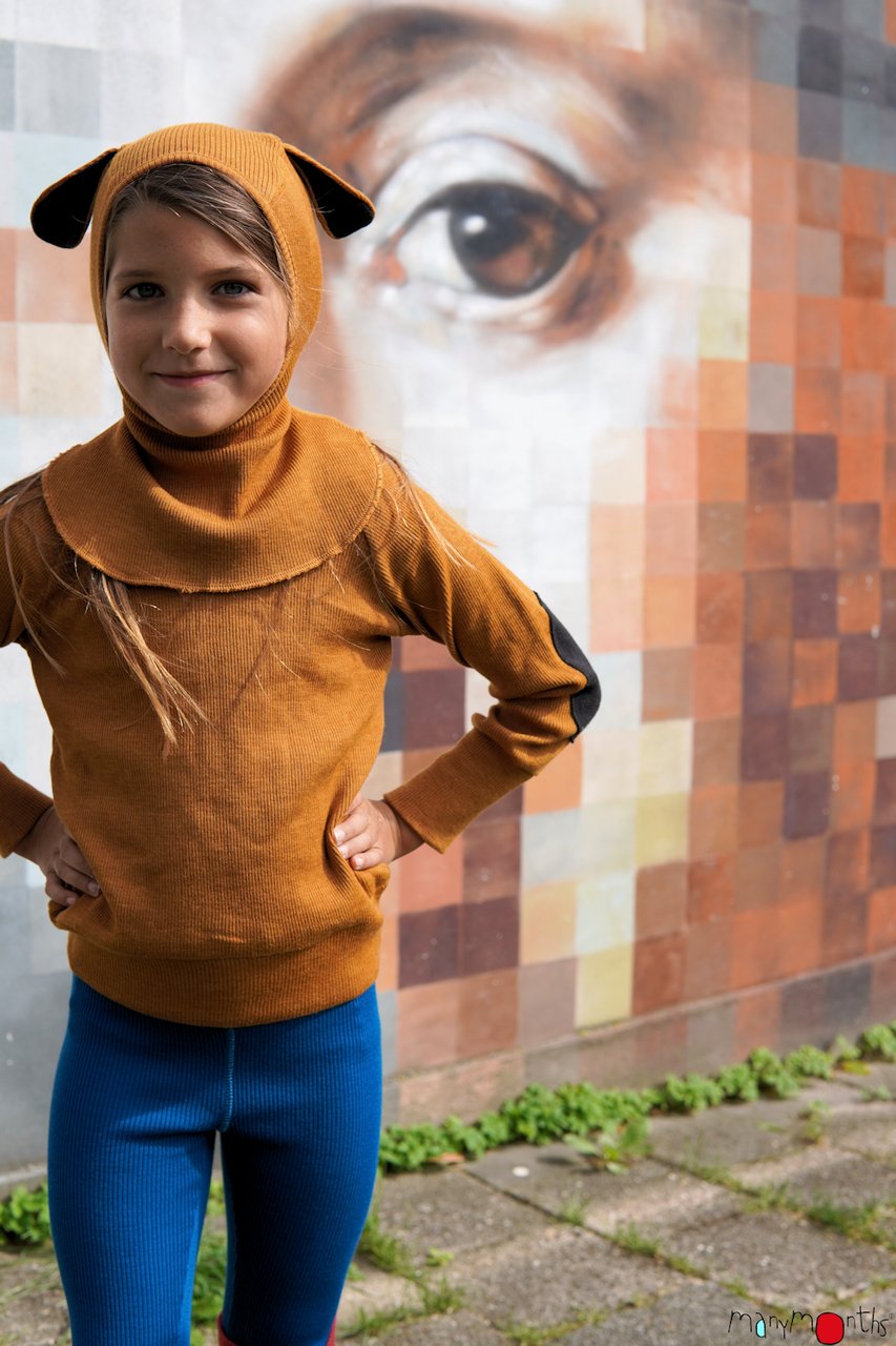 ManyMonths Woolies Elephant Hood Puppy Ears - Wintermütze - Jade Green ManyMonths