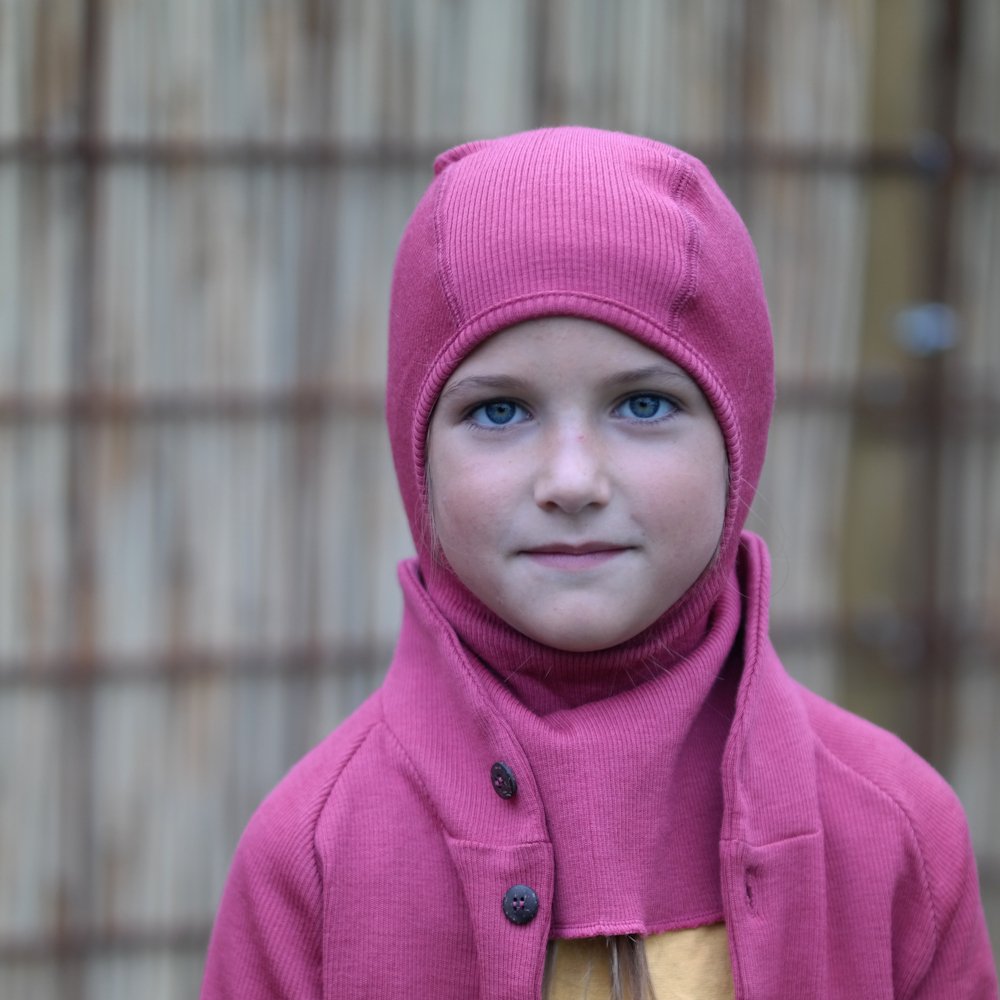 ManyMonths Woolies Elephant Hood - Wintermütze - Dark Cerise ManyMonths