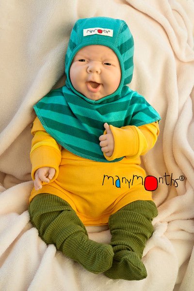 ManyMonths Woolies Elephant Hood - Wintermütze - Peach Bud - Familienbande