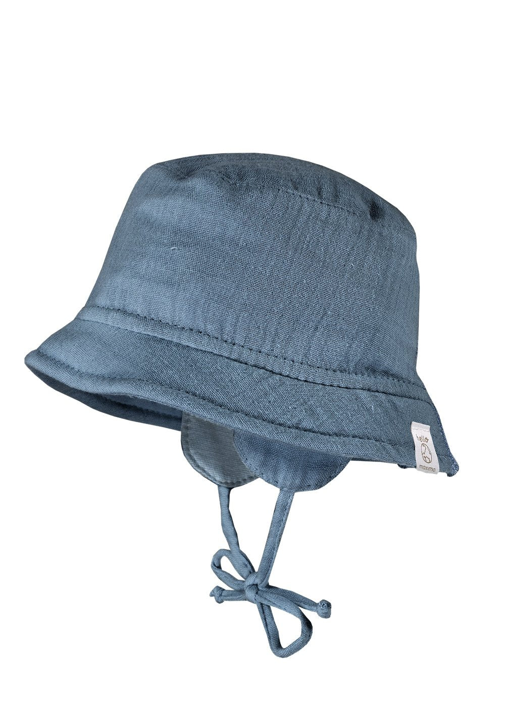 Maximo Baby-Hütchen mit Ohrenklappen aus Musselin - jeans maximo