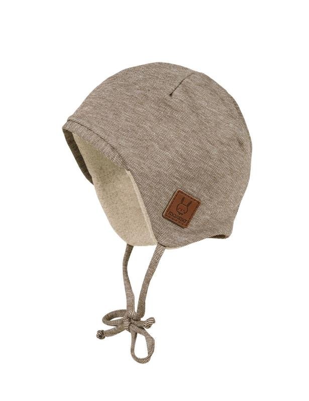 Maximo Baby-Müzte aus Ringeljersey - katanie/hellbraun maximo