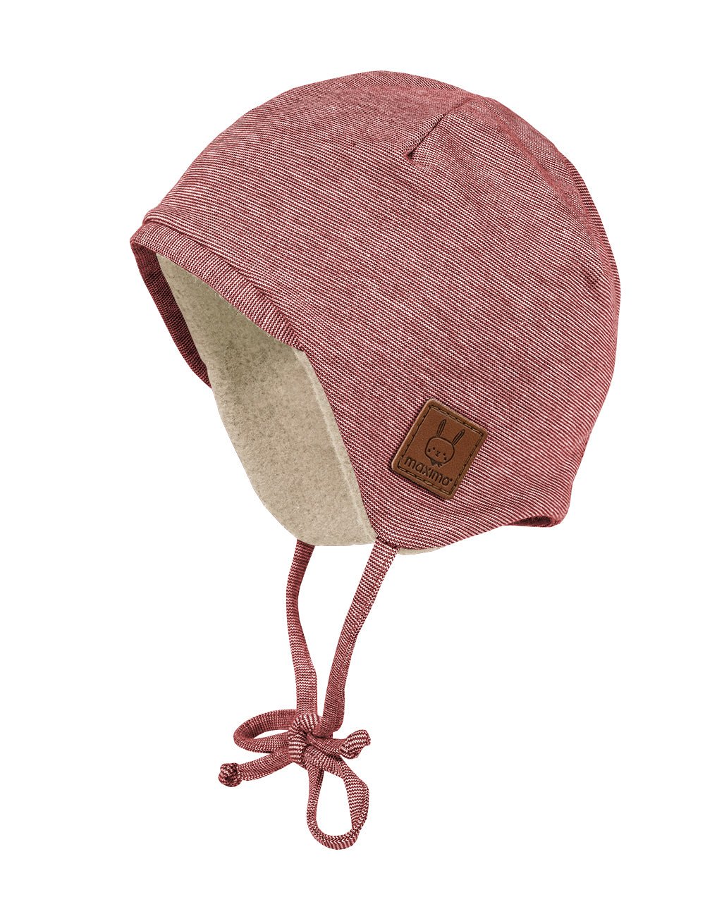 Maximo Baby-Müzte aus Ringeljersey - rosso/hellbraun maximo