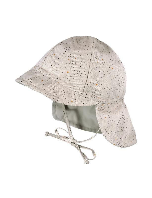 Maximo Baby Schildmütze mit Nackenschutz kurz - grey violet-punkte - Familienbande