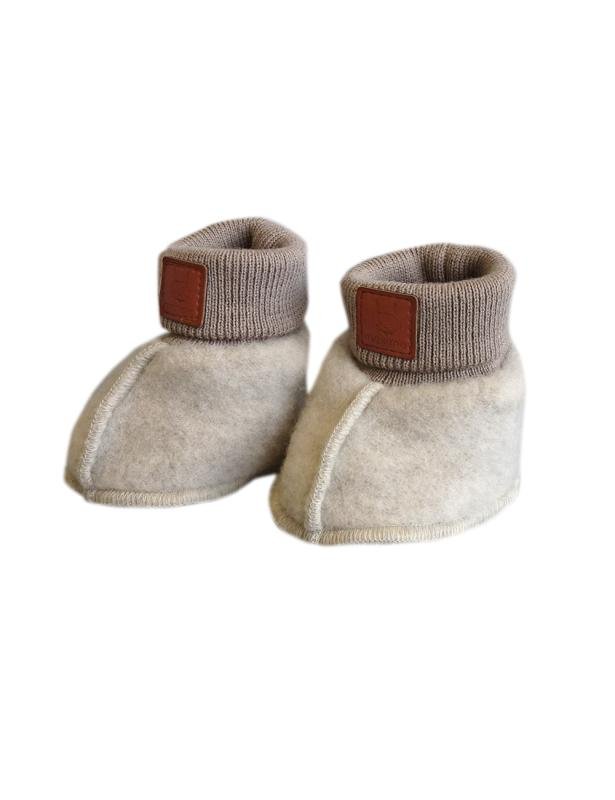Maximo Baby-Wollfleece-Schuhe - düne maximo