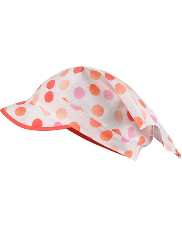 Maximo Mini Girl Kopftuch mit Schild - weiss-fiesta Punkte maximo