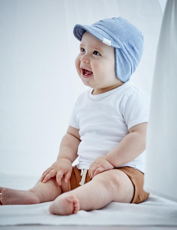 Maximo Mini Schildmütze Jersey - sommercurry-weiss - Familienbande