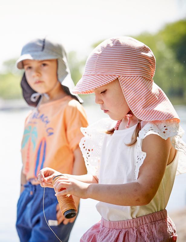 Maximo Mini Schildmütze mit Band - candy peach-weiss maximo