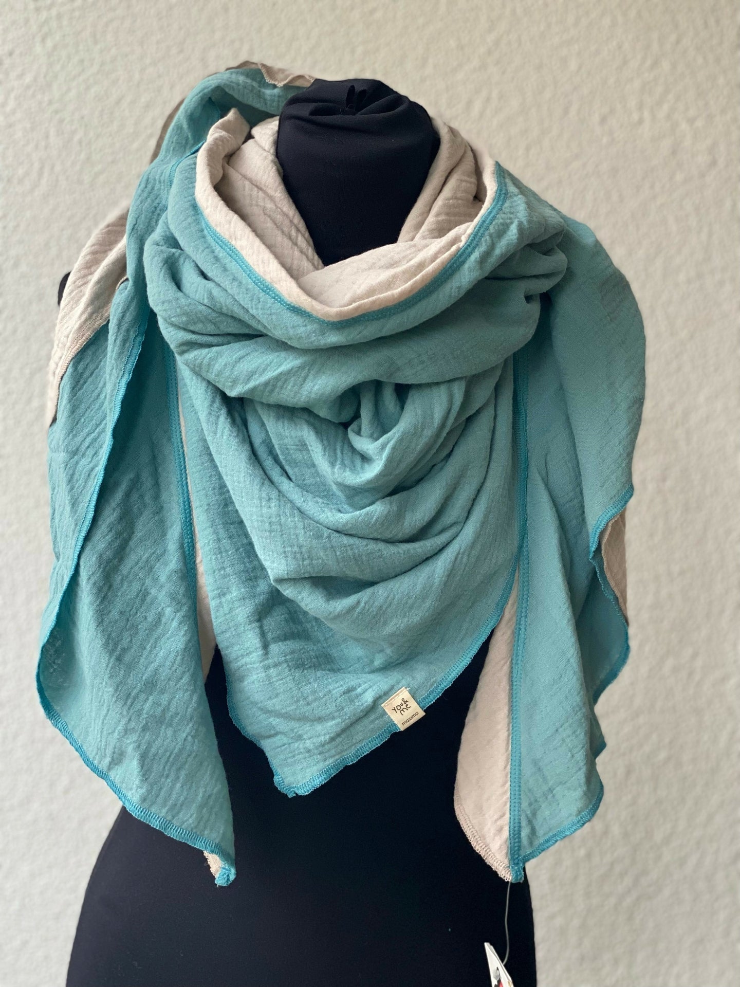 Maximo Musselin Mamahalstuch - seegras/feder Familienbande