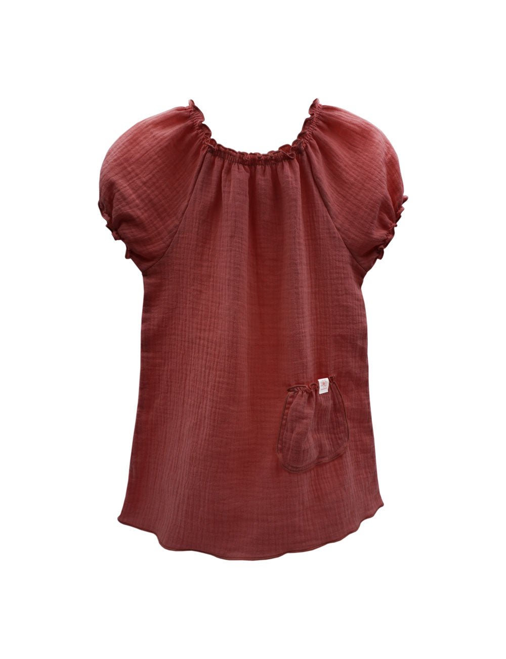 Maximo Musselin Mini Girl Kleid - rotbraun Familienbande