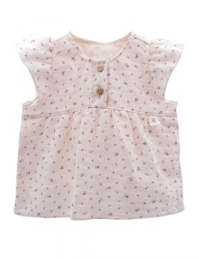 Maximo Musselin Shirt - rosa Blumen - Familienbande