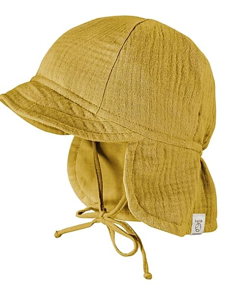 Maximo Musselinmütze mit mittlerem Nackenschutz - Ocker gelb maximo