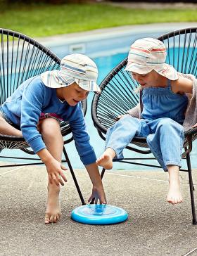 Maximo Schildmütze mit Nackenschutz - weiss/denim Fiesta Familienbande