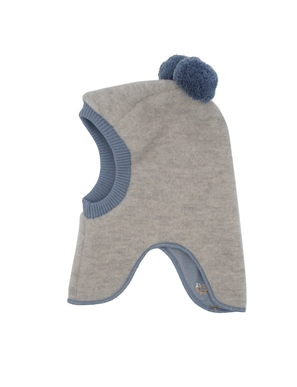 Maximo Schlupfmütze mit Pompons Wollfleece - Waldtiere blau maximo