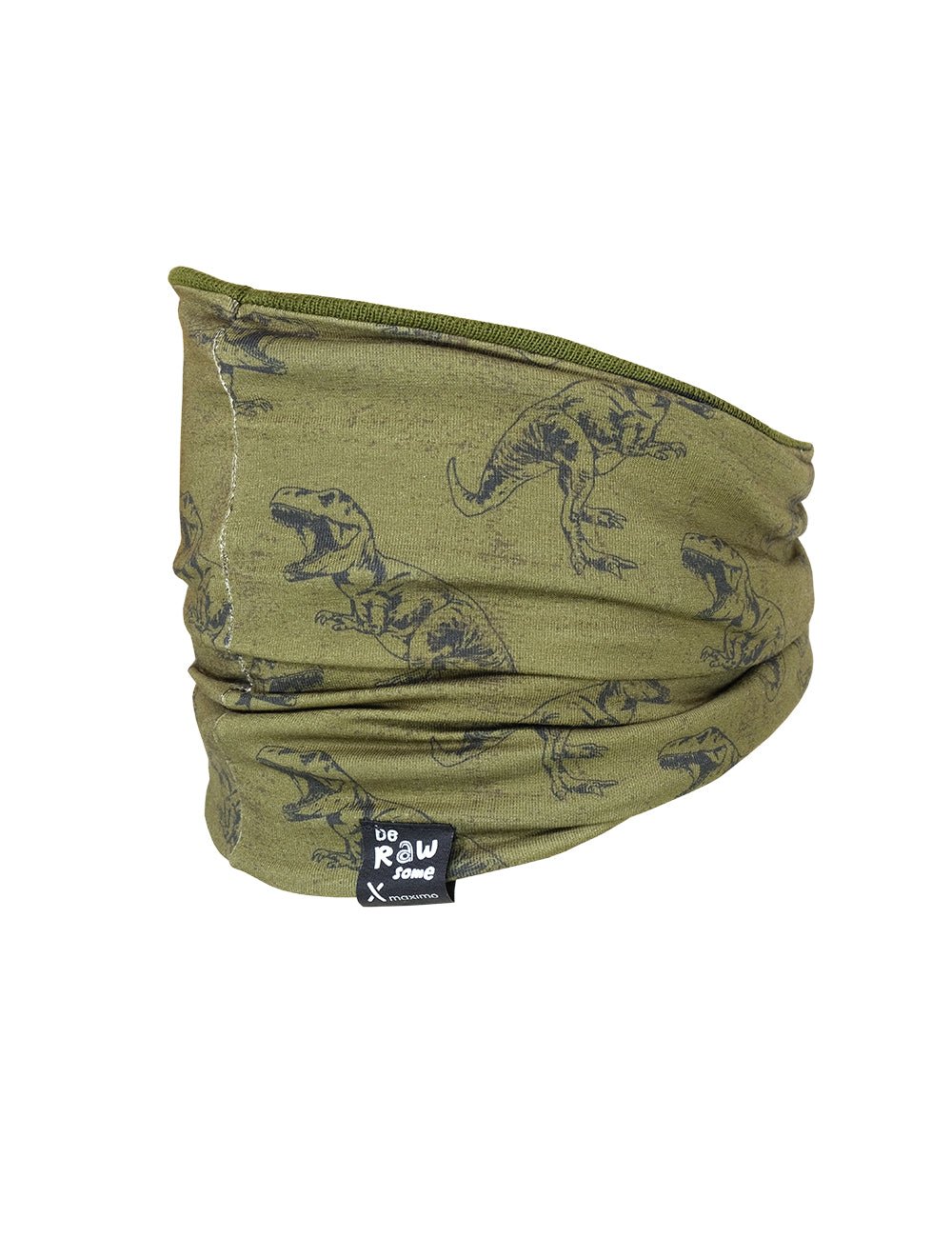 Maximo Wende-Loopschal - grün/grau geringelt / T-Rex maximo