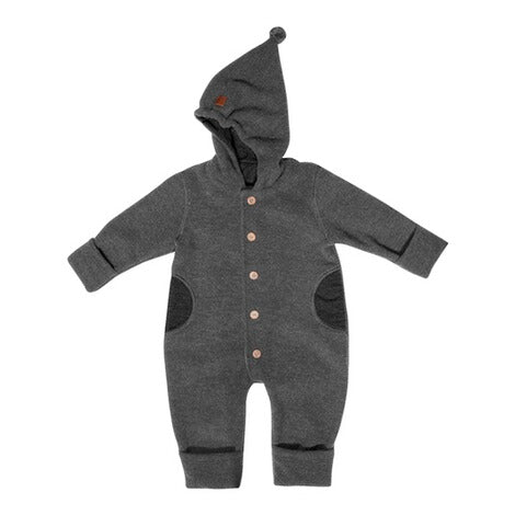 Maximo Baby-Overall Wollfleece GOTS - Made In Germany Mit Reißverschluss & Pompon