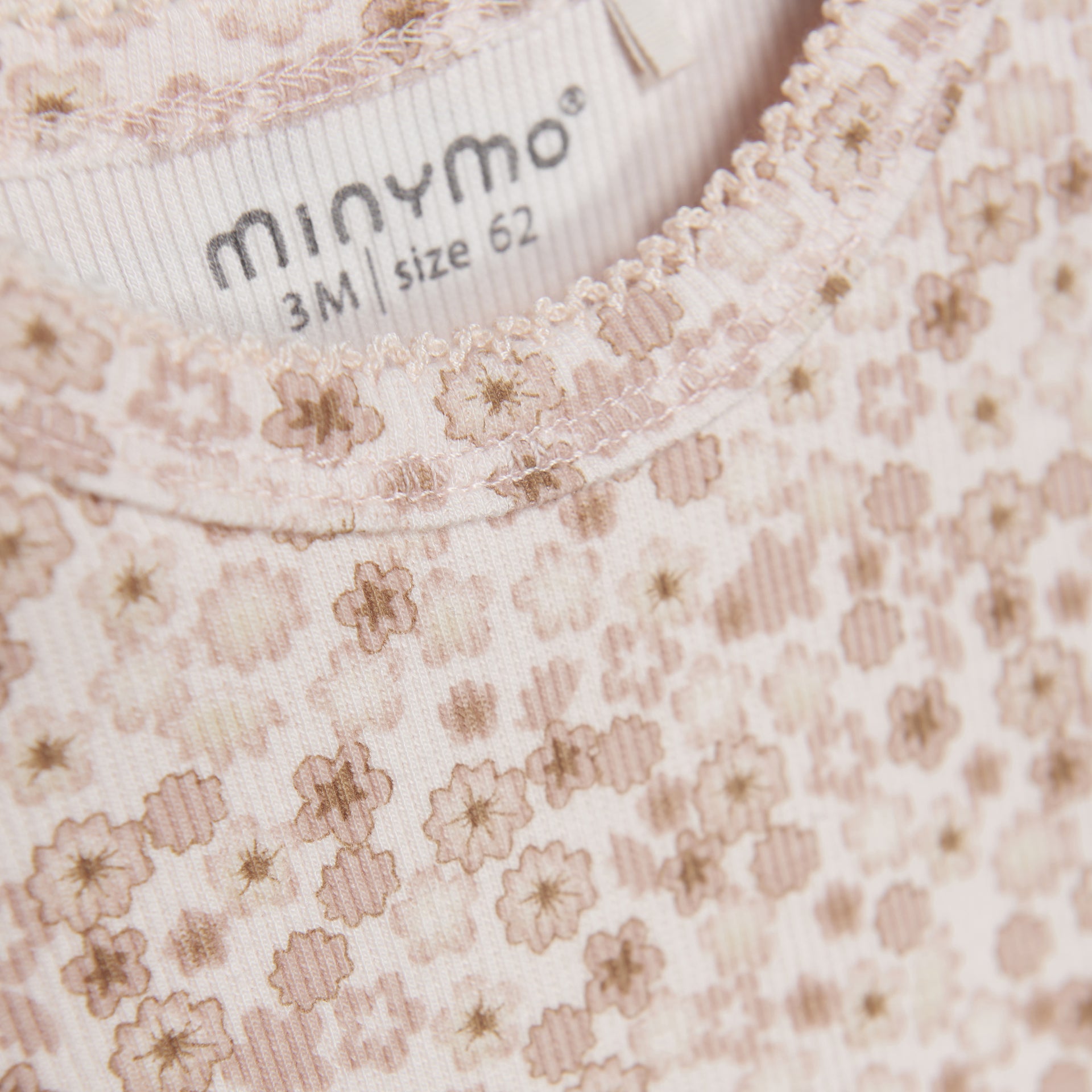 Minymo Bambus Rip-Body langarm - Soft Pink Minymo