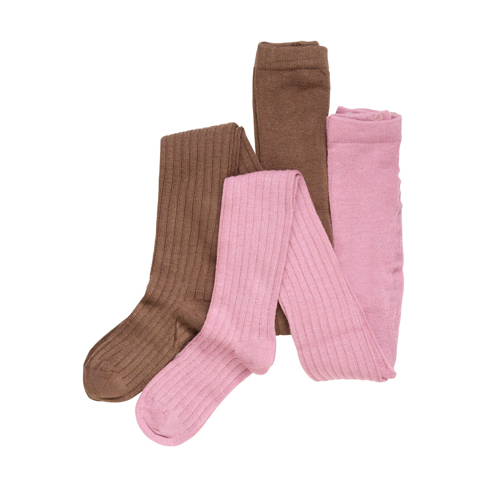 Minymo Bambus Strumpfhosen 2er Pack - rose/braun Minymo