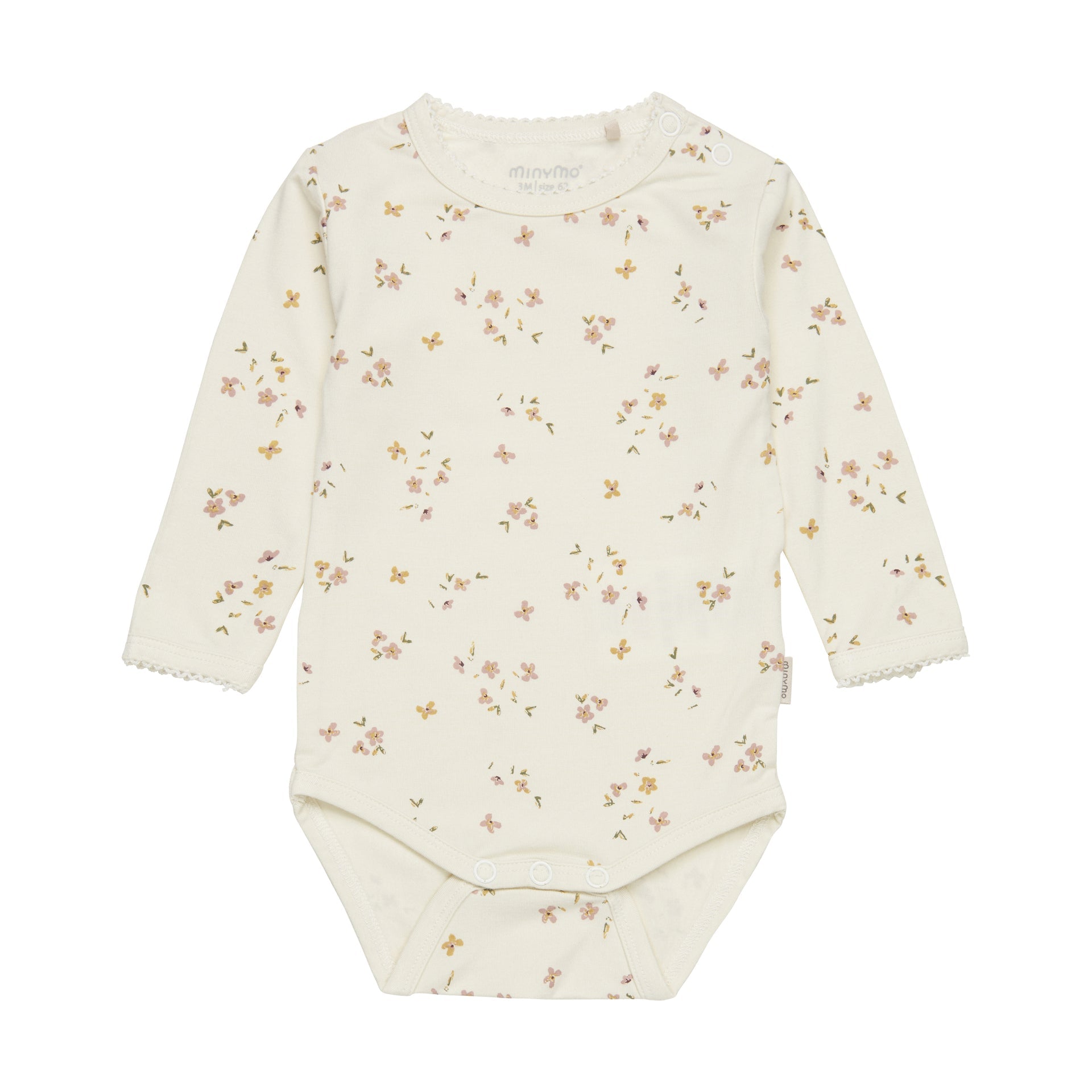 Minymo Bambusbody langarm - Rose Flower Minymo