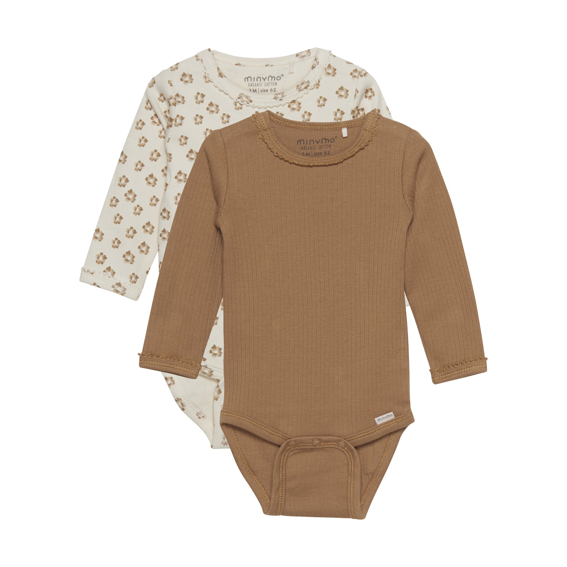 Minymo Bodys Baumwoll-Set - Tobacco Brown Minymo