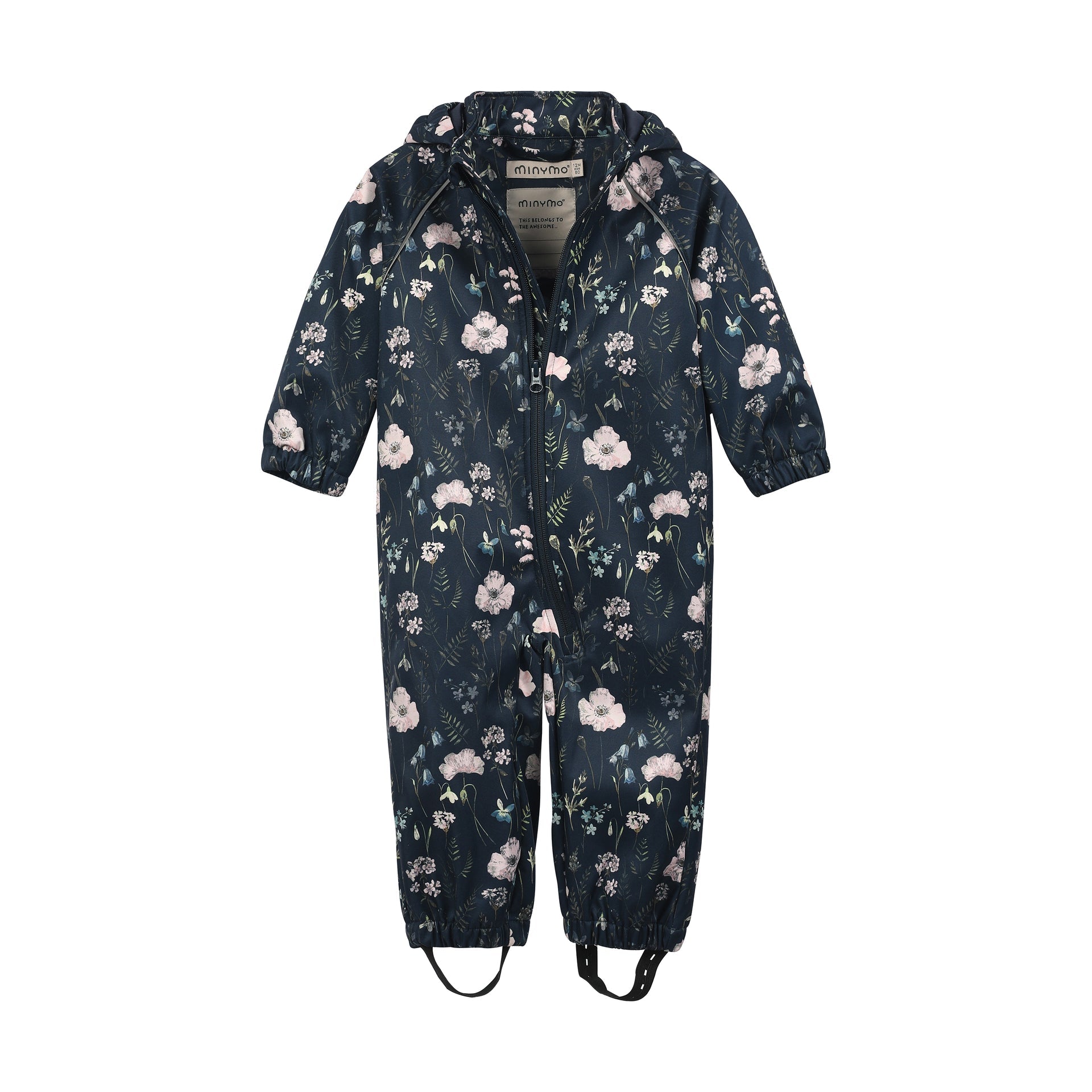 Minymo Softshellanzug / Soft Shell Overall - Blumen blau Minymo