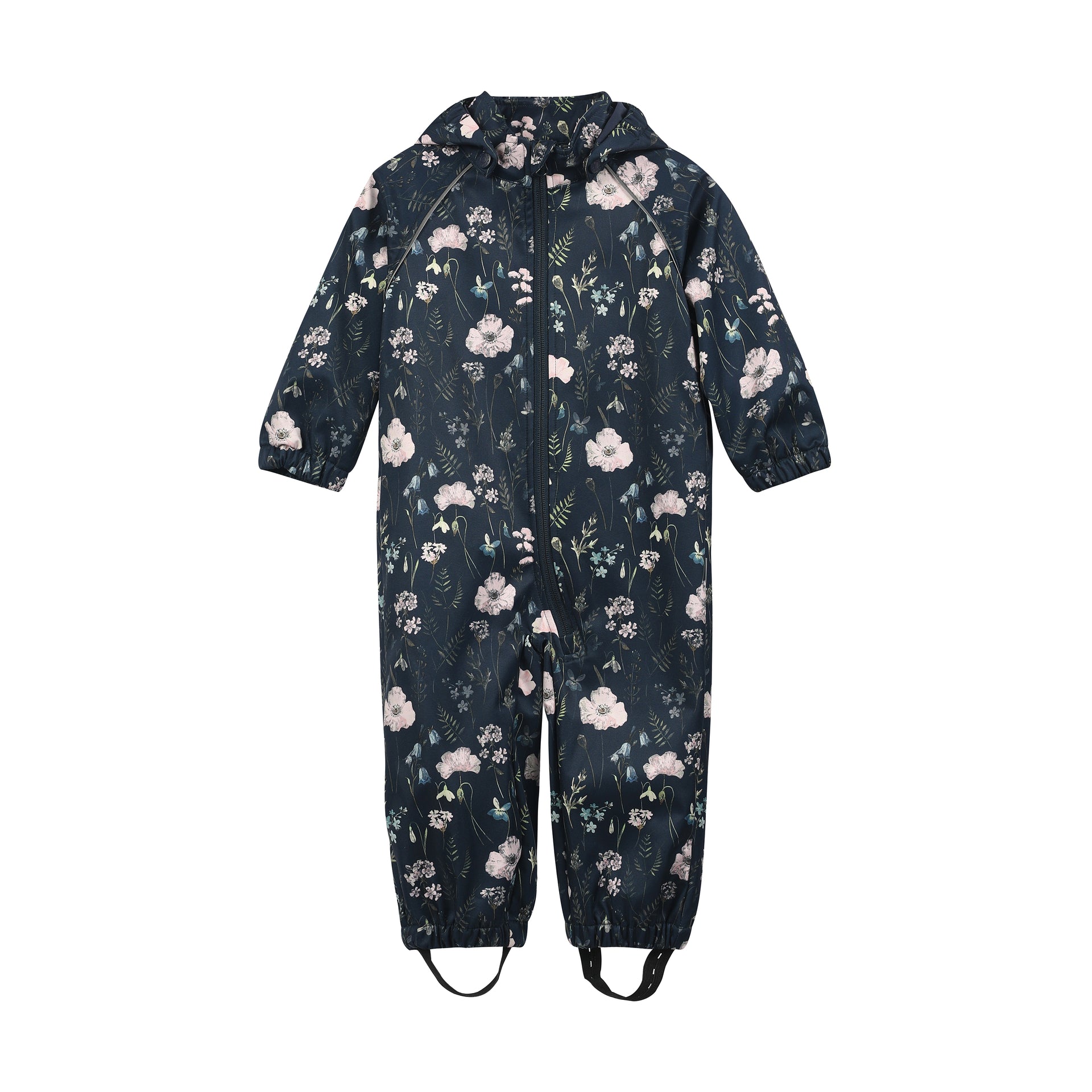 Minymo Softshellanzug / Soft Shell Overall - Blumen blau Minymo