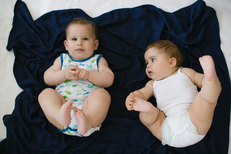 Neko Bambustuch-/Decke - Navy neko