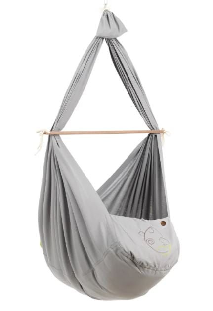 NONOMO Baby Classic - Federwiegen-Set mit Deckenbefestigung - grau nonomo