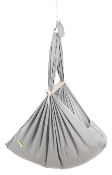 NONOMO Baby Classic - Federwiegen-Set mit Deckenbefestigung - grau nonomo