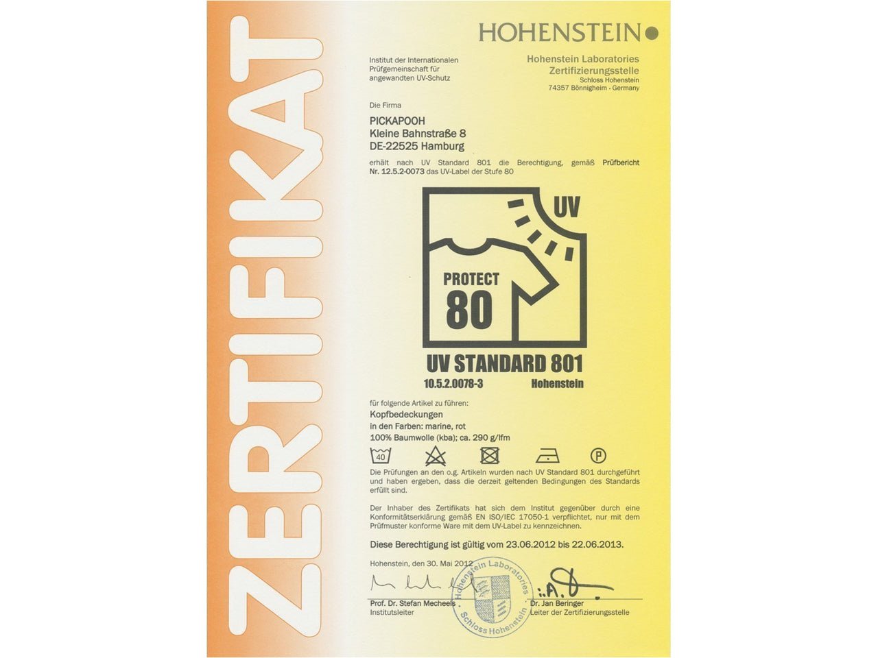 PICKAPOOH Sommerhut Feuerwehr - rot pickapooh