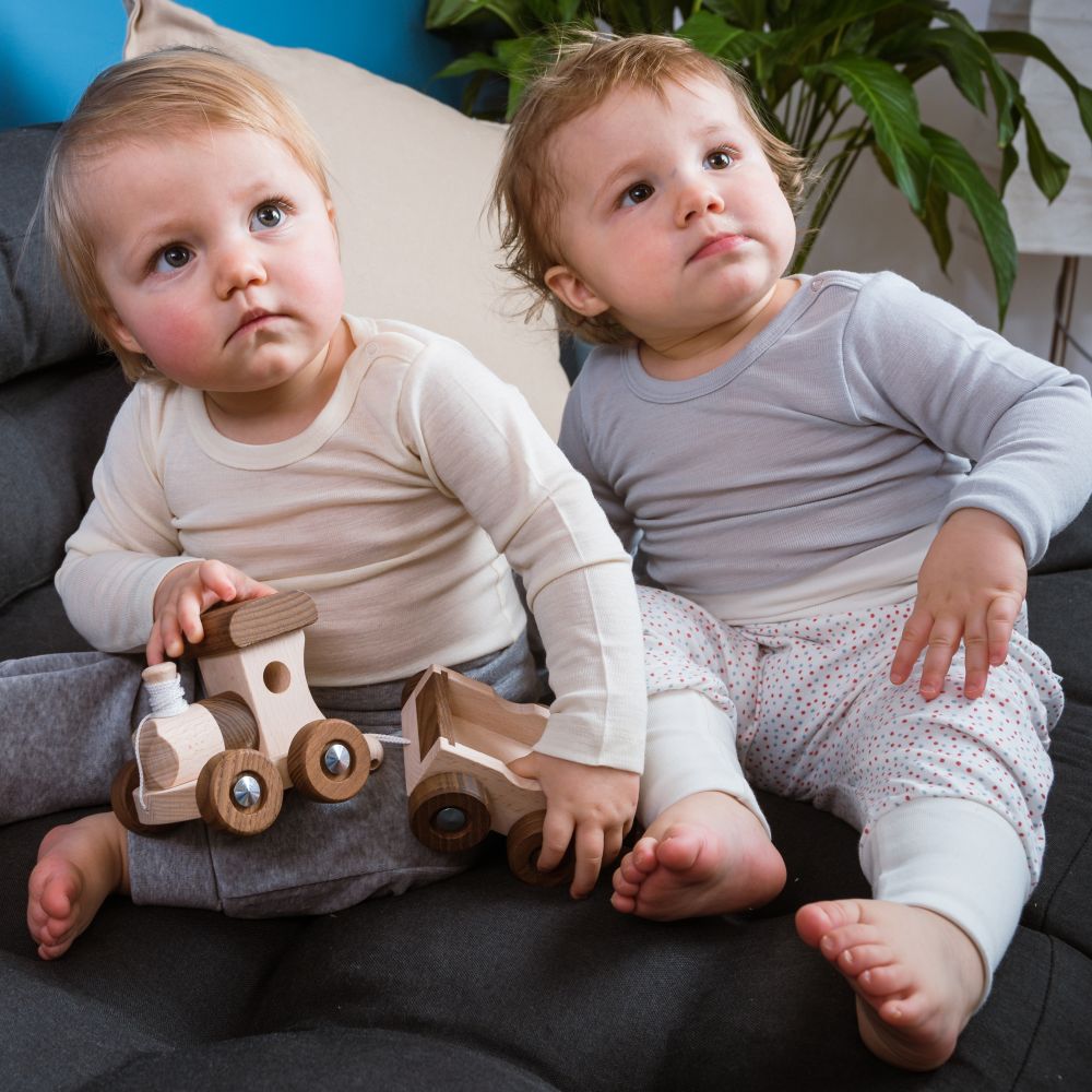 Popolini Body langarm - grün melange Popolini