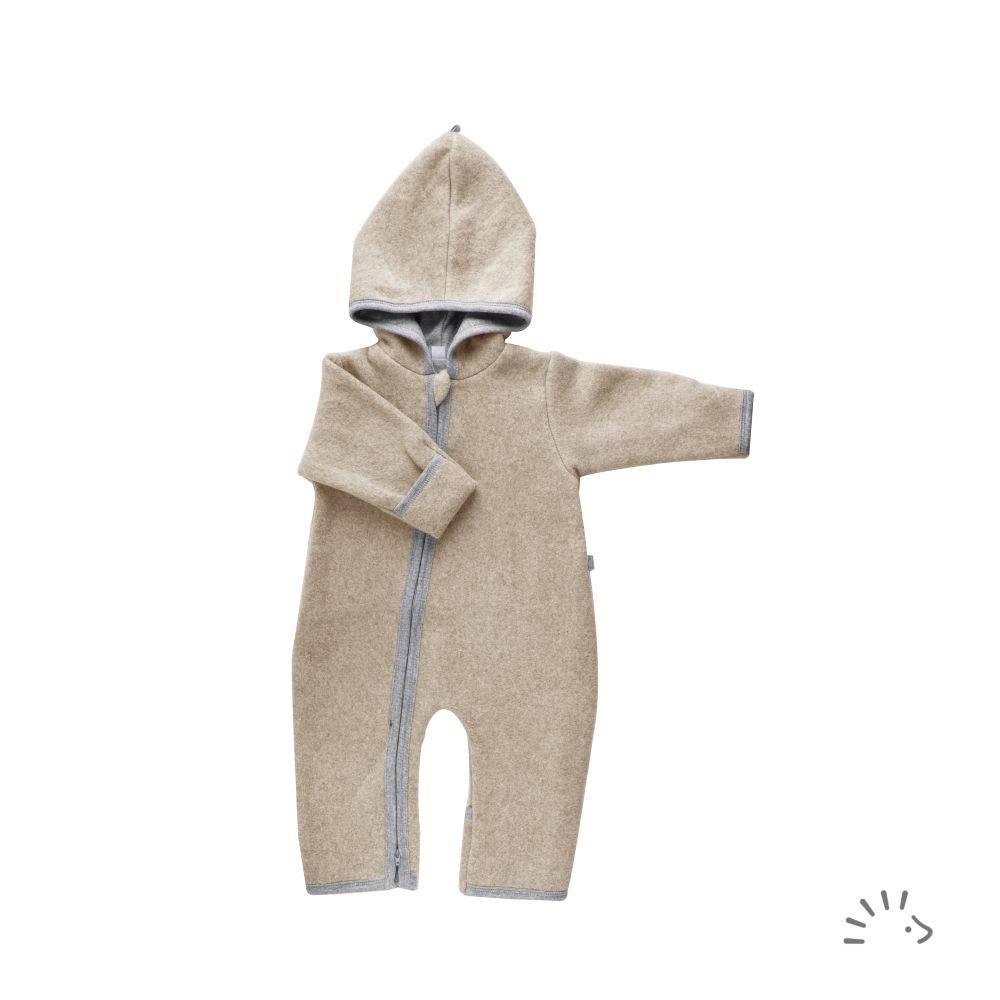 Popolini Overall Baumwollfleece - Sand mélange Popolini