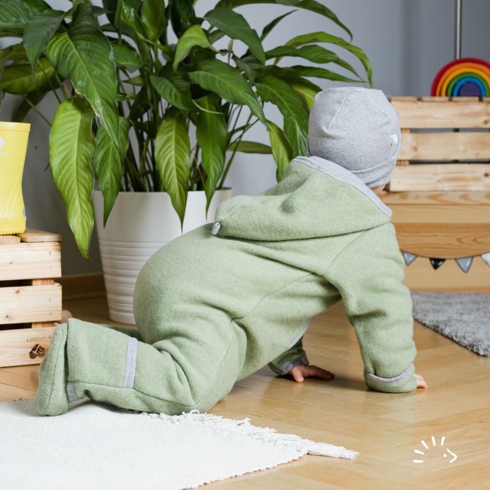 Popolini Overall Baumwollfleece - Sand mélange Popolini