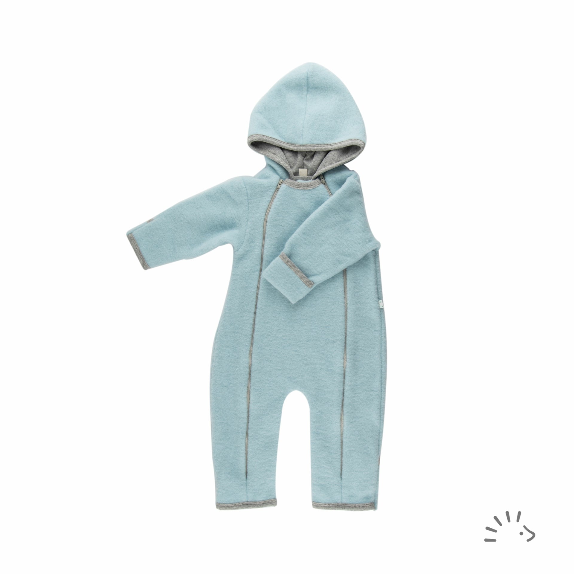 Popolini Overall Wollfleece Eisblau - Familienbande