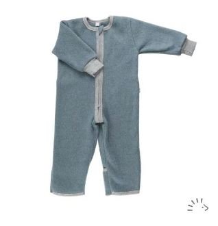 Popolini Schlaf-Overall Baumwollfleece - blau Popolini