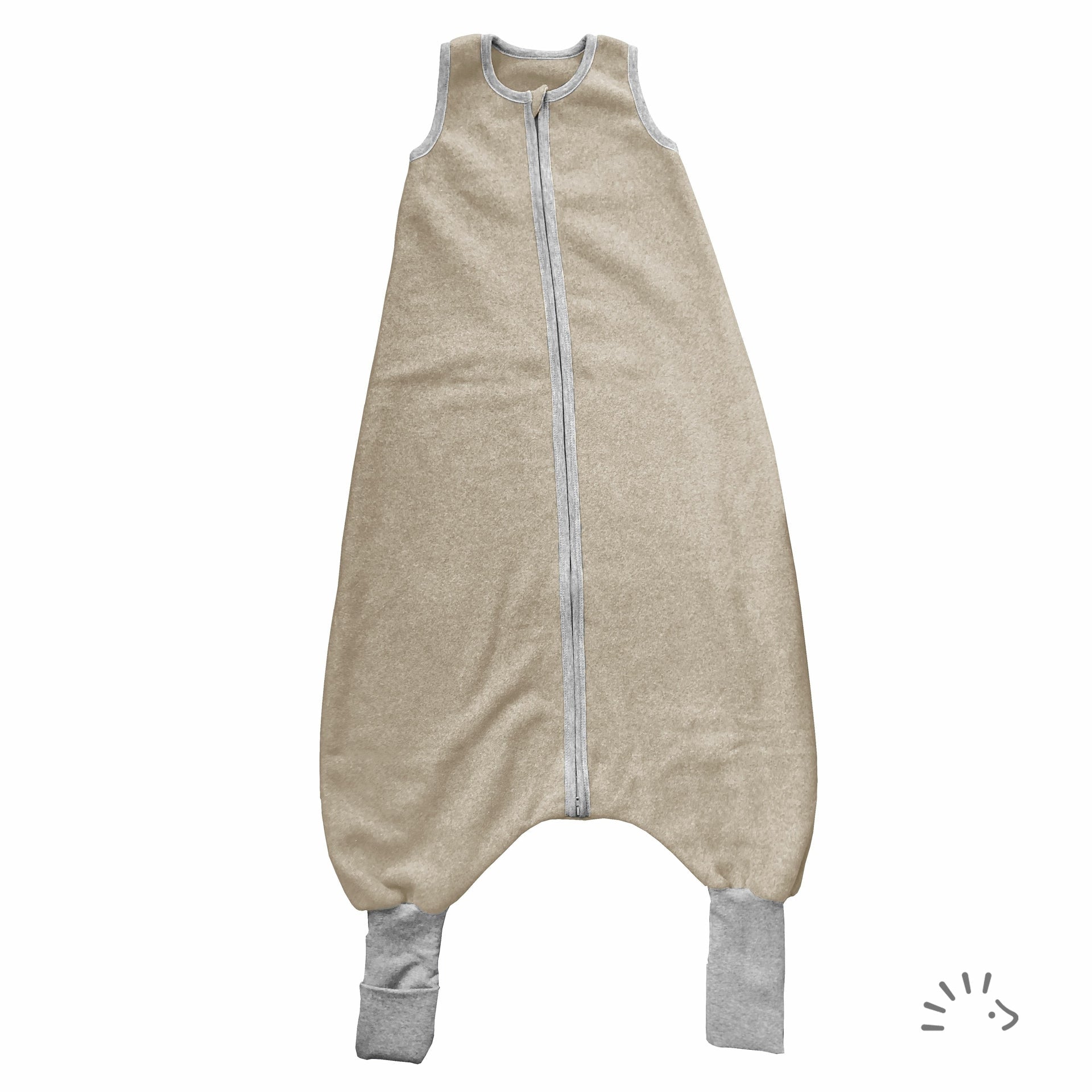 schlafsack hinten schließen Popolini Schlafsack mit Füssen Sand