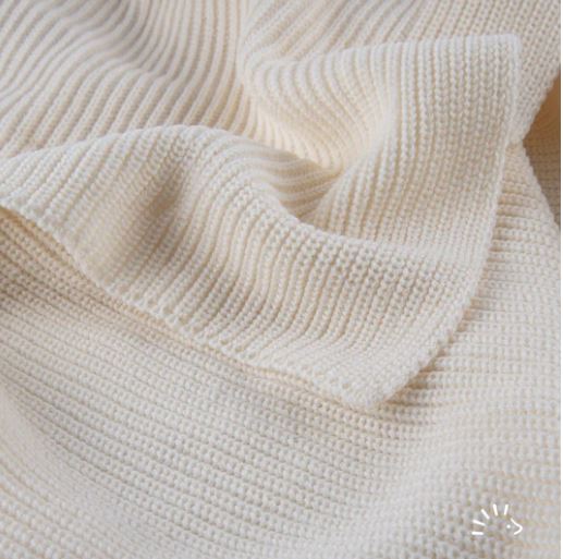 Popolini Strick-Decke - beige Popolini