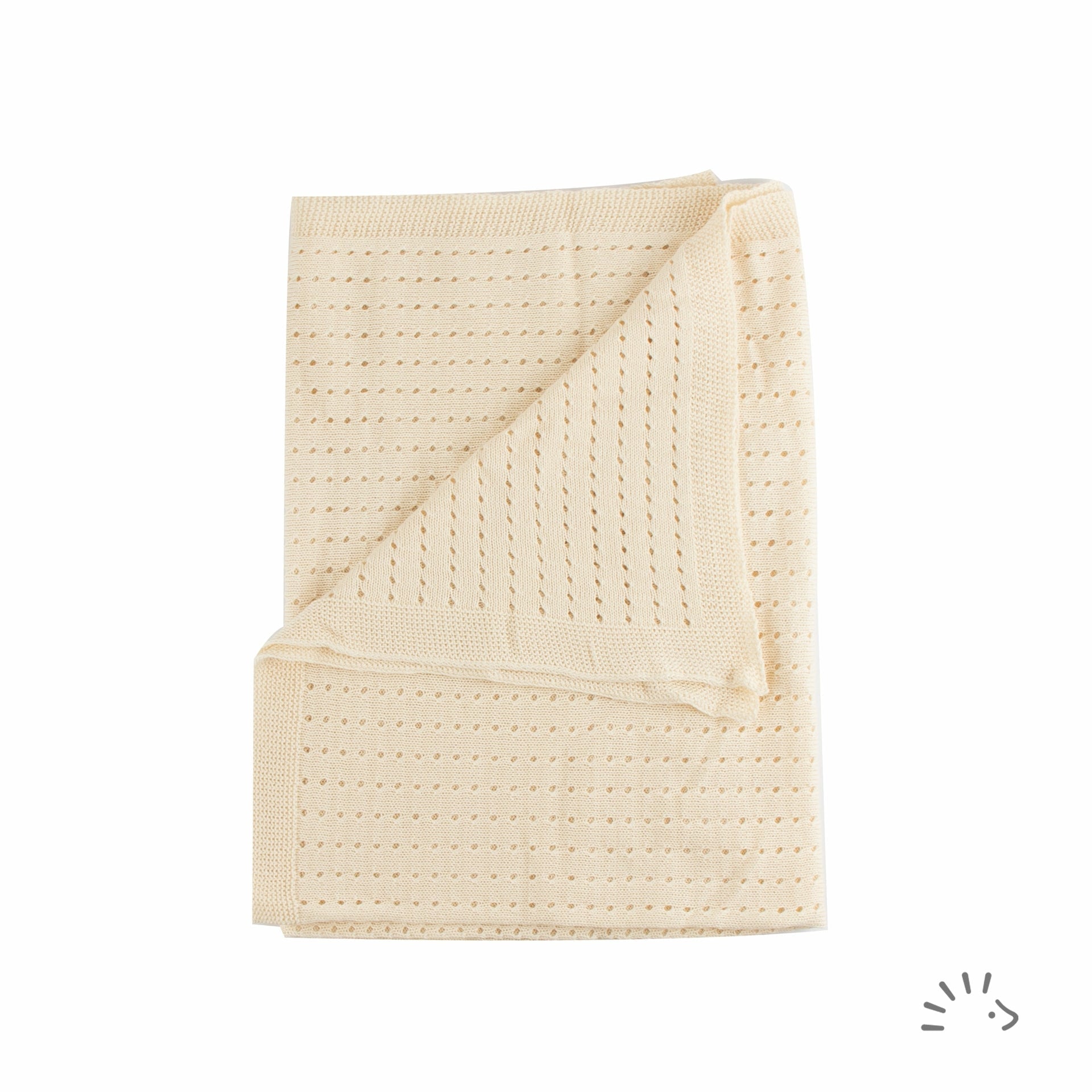 Popolini Strick-Decke "Morgan" - ecru Popolini