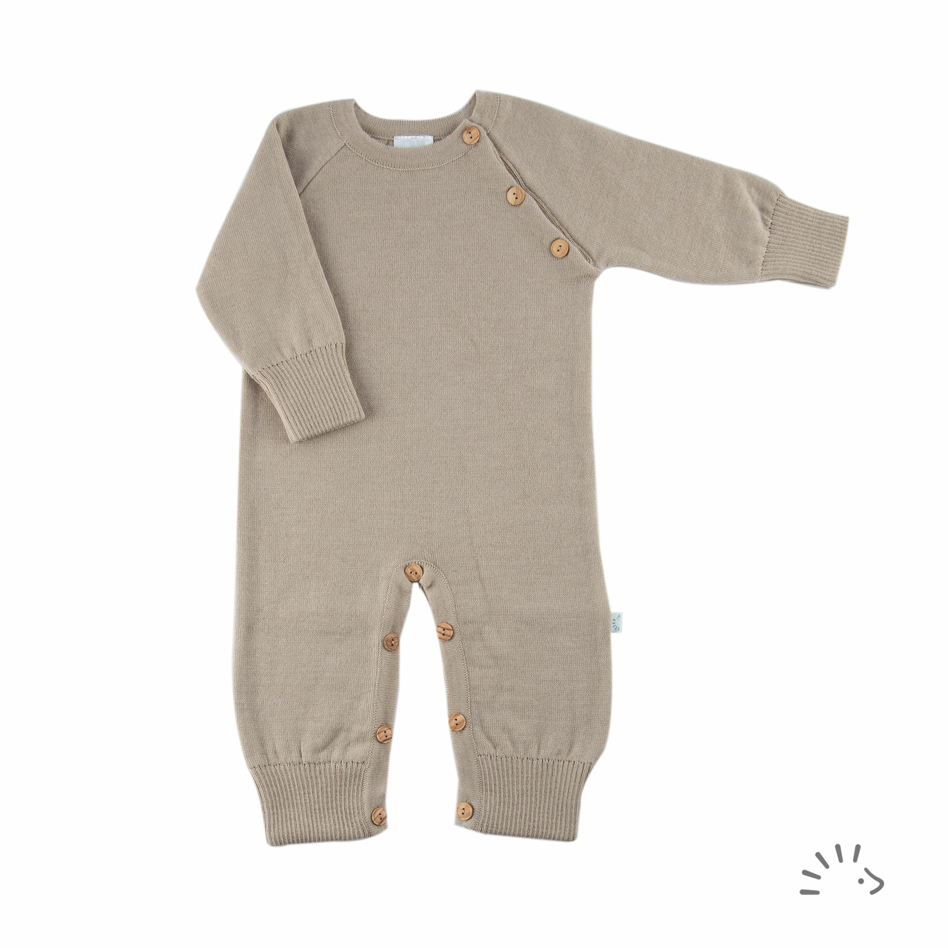 Popolini Wollstrick-Overall - beige Popolini