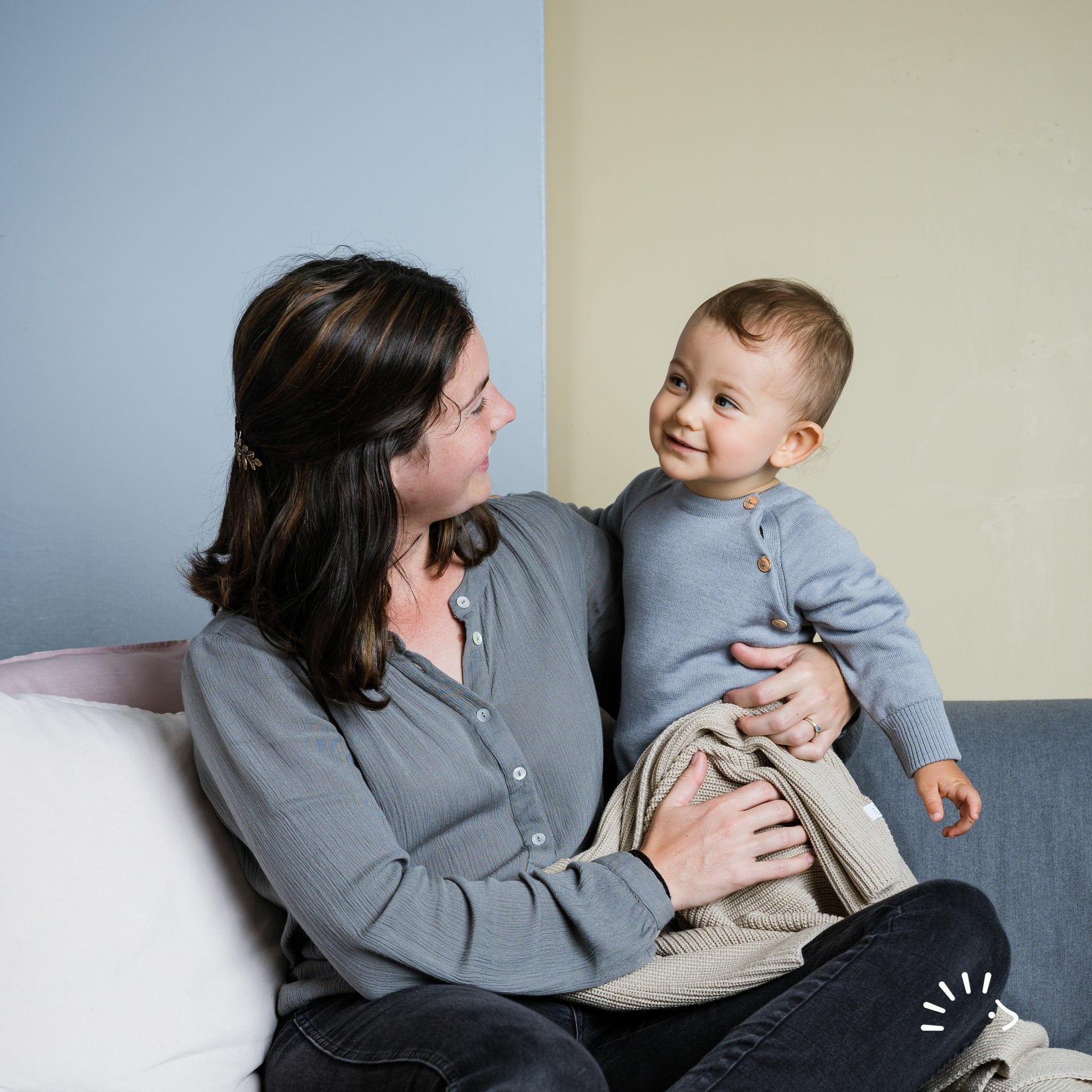 Popolini Wollstrick-Overall - Rose Minidots Popolini