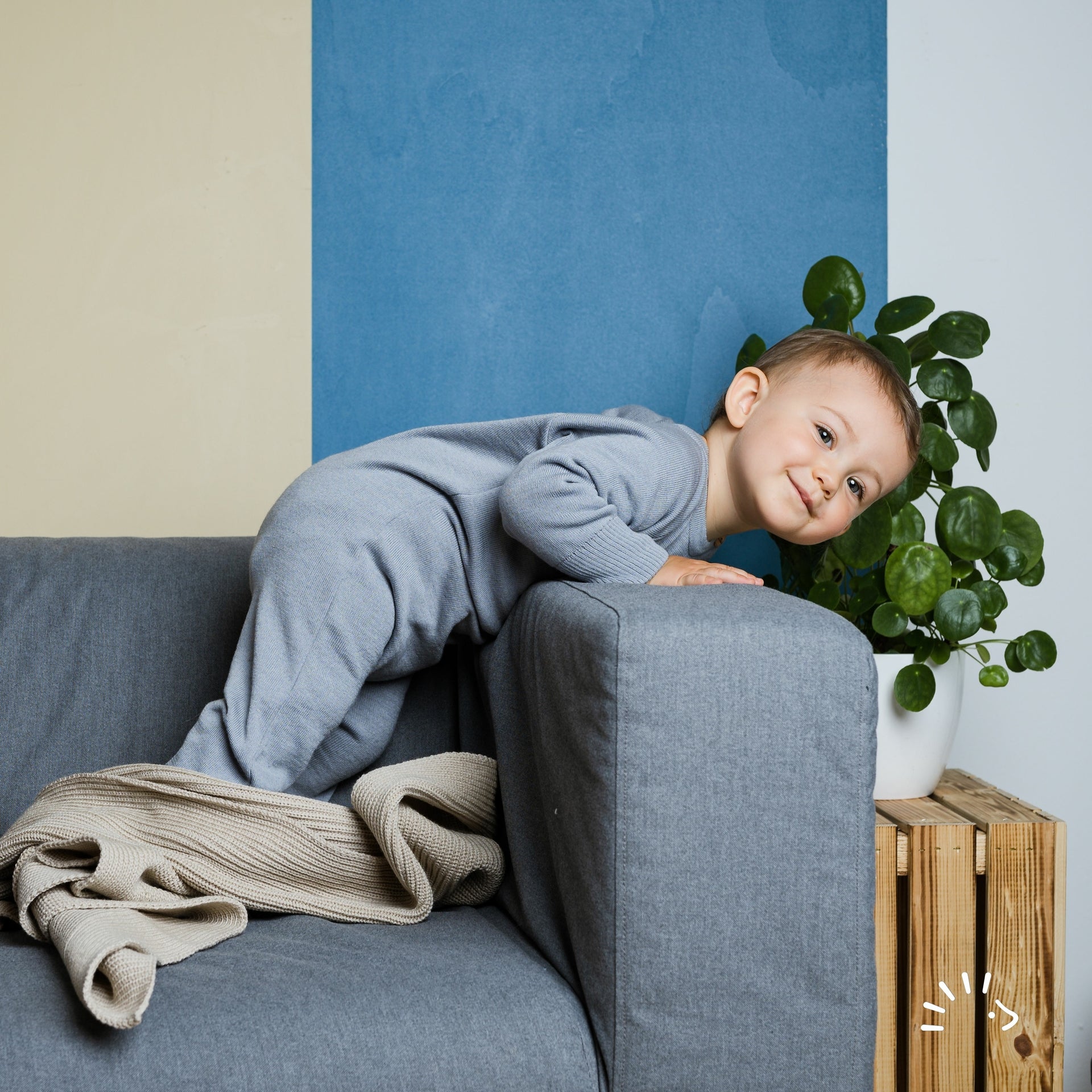 Popolini Wollstrick-Overall - Rose Minidots Popolini