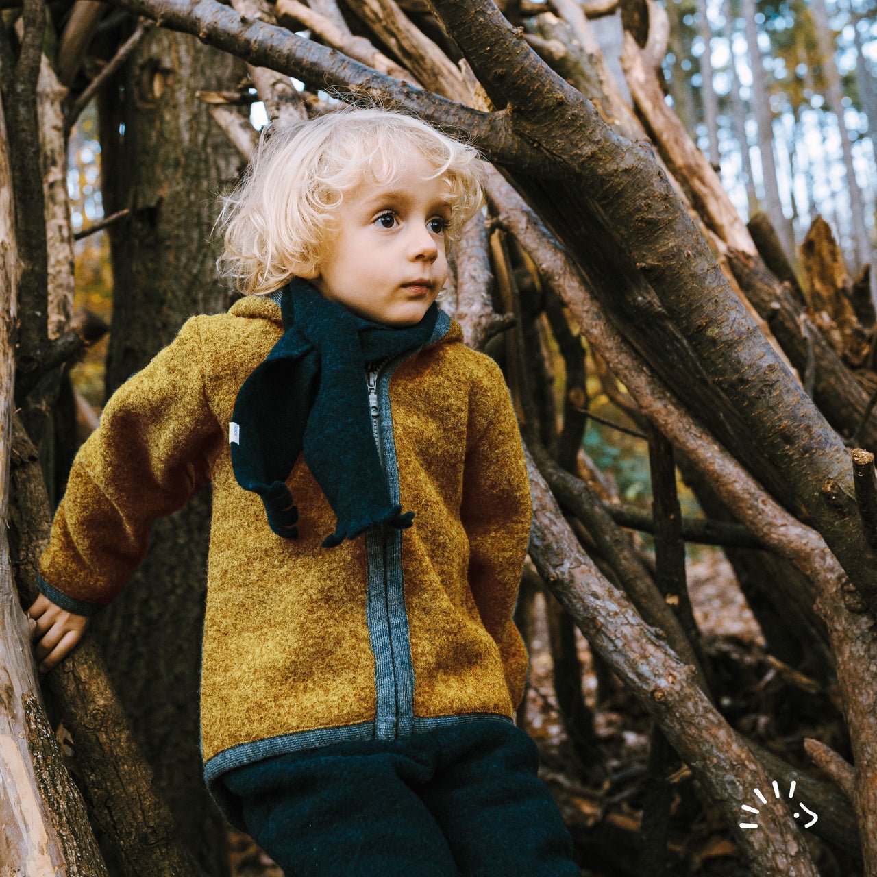 Popolini Wollwalk Jacke - honey Popolini