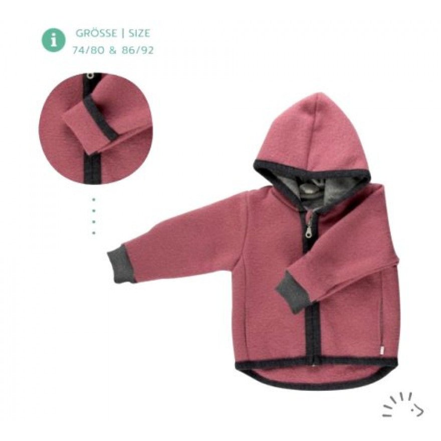 Popolini Wollwalk Jacke - rosa Popolini