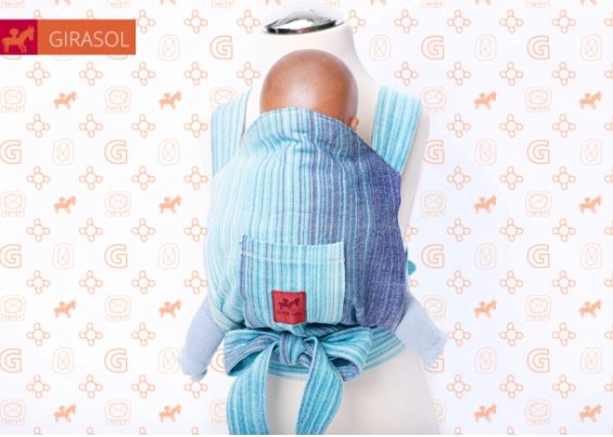 Puppentrage Mini Mysol Candy Clouds blue - Girasol Girasol