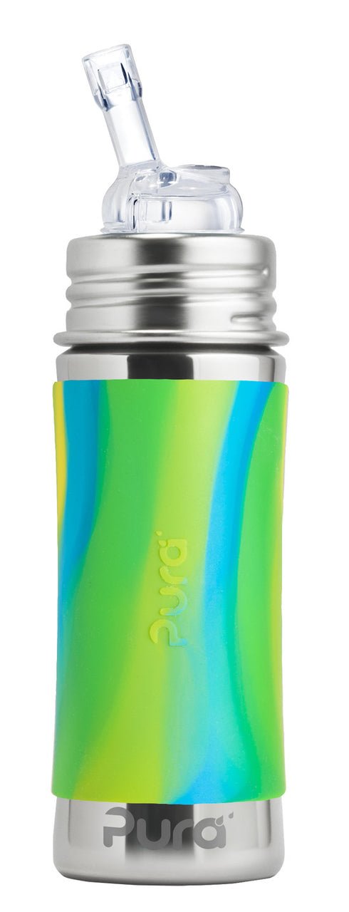 Pura Trinkhalmfalsche 325ml aqua swirl Pura